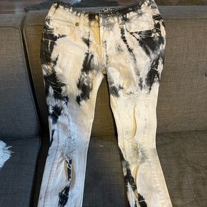 Stone washed unique jeans